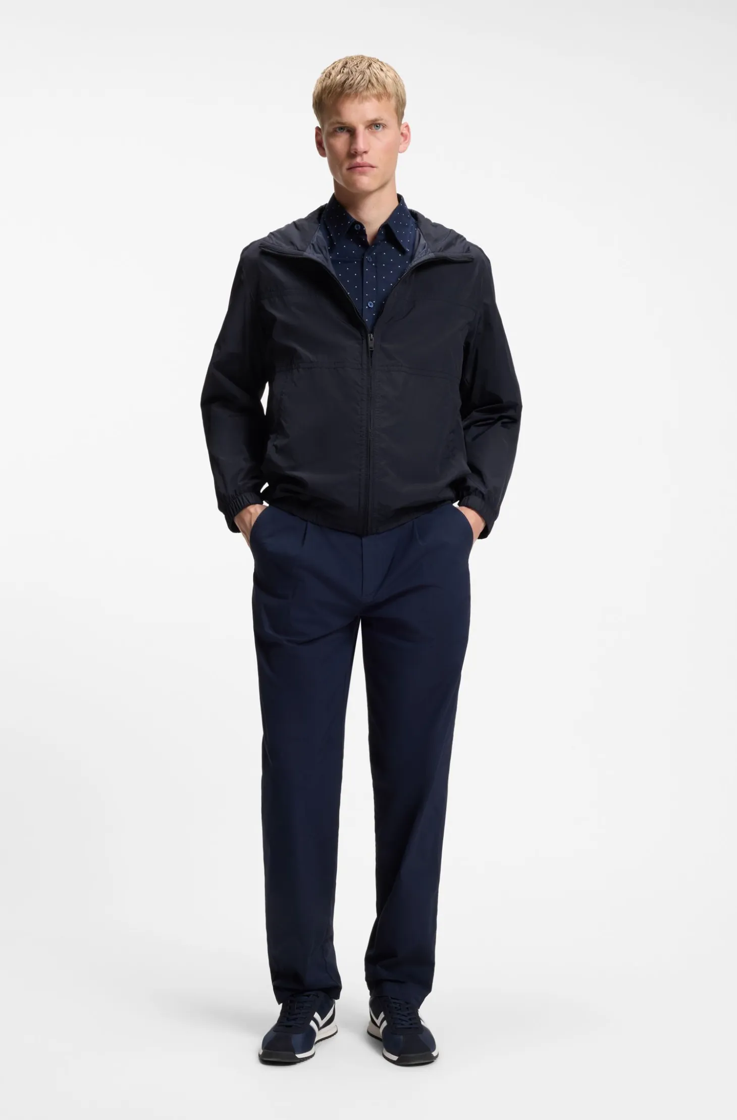 Relaxed-fit hooded jacket in water-repellent fabric