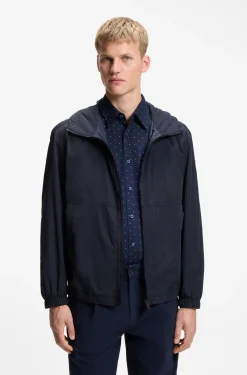 Relaxed-fit hooded jacket in water-repellent fabric