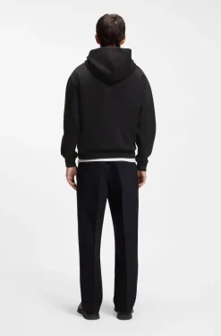 Relaxed-fit hoodie in stretch cotton with contrast inner
