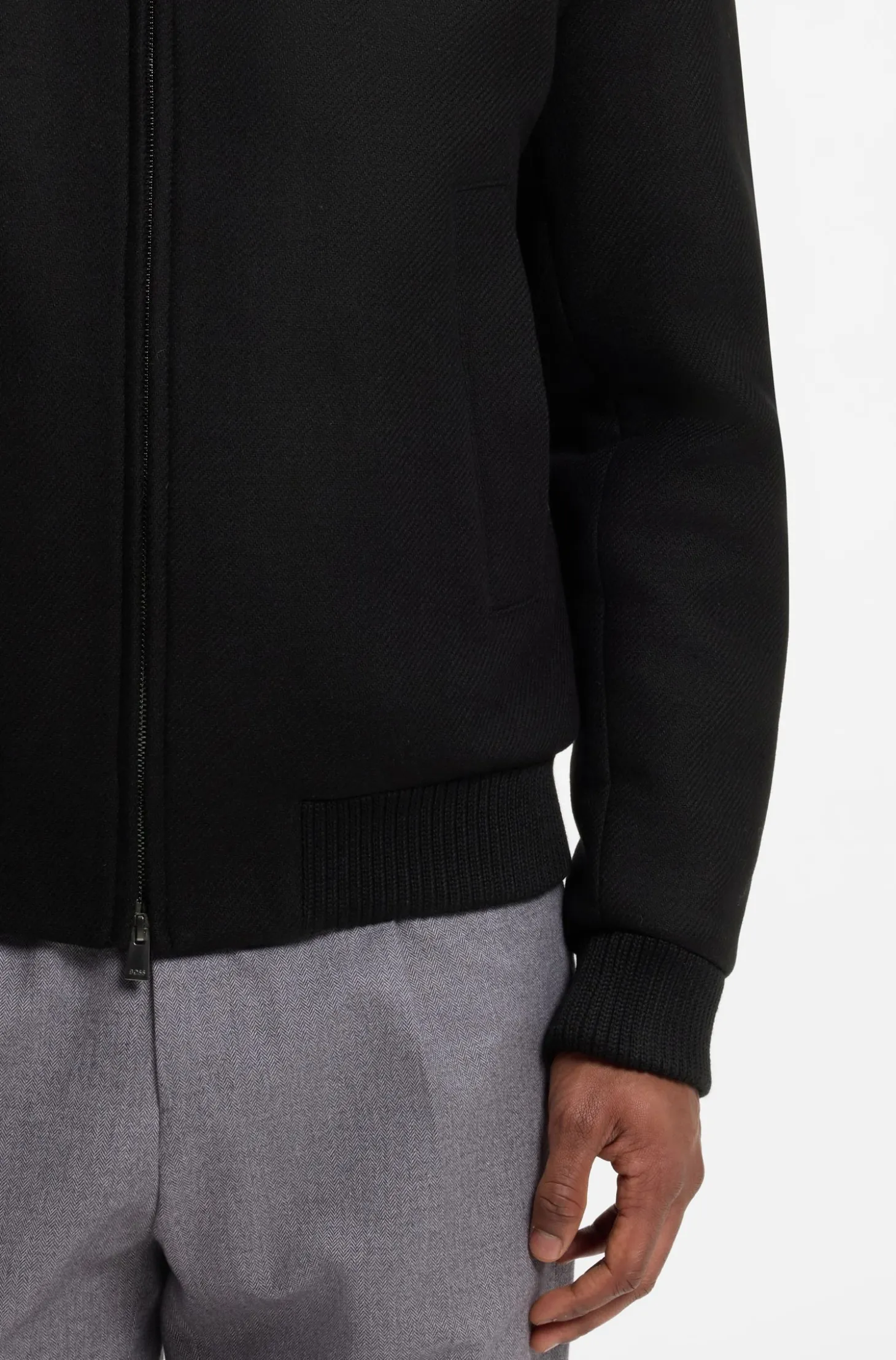 Relaxed-fit jacket in a patterned wool blend