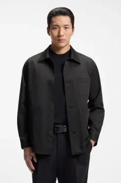 Relaxed-fit jacket in stretch cotton