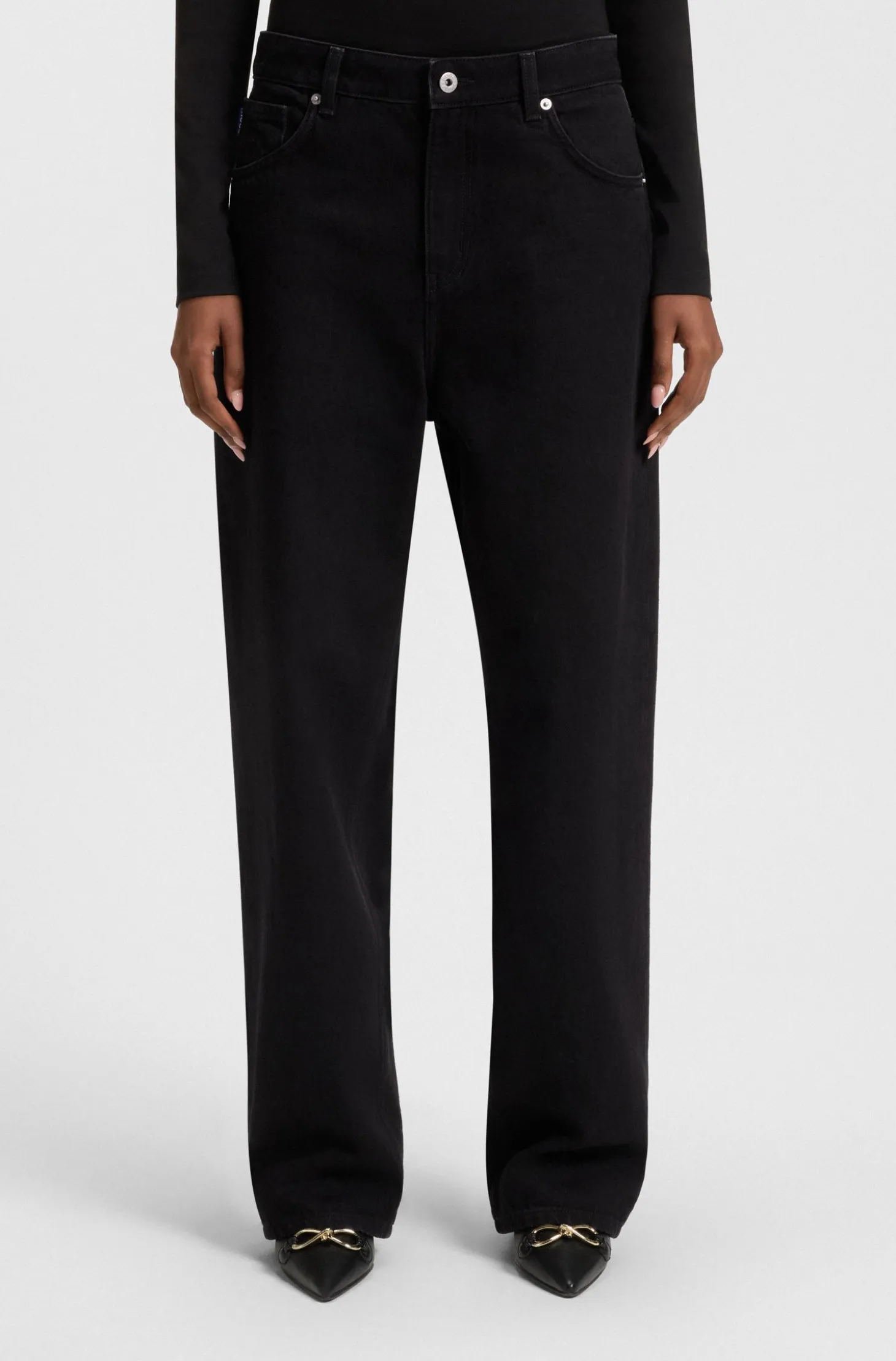 Relaxed-fit jeans in black denim