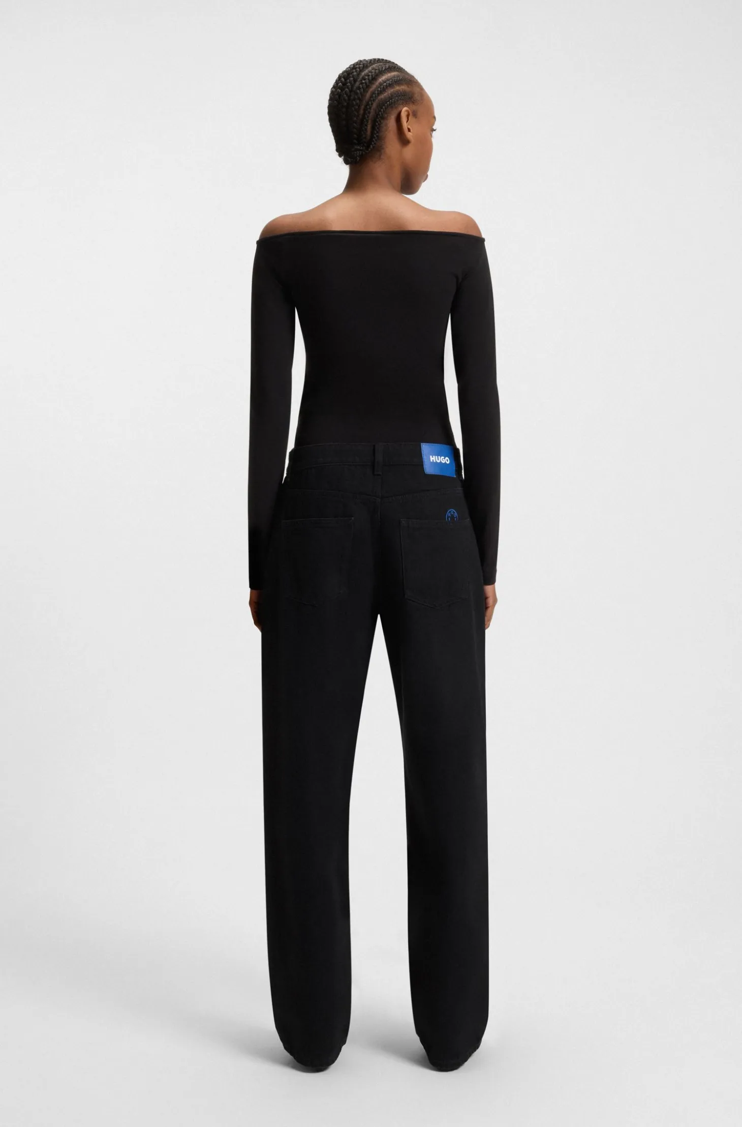 Relaxed-fit jeans in black denim