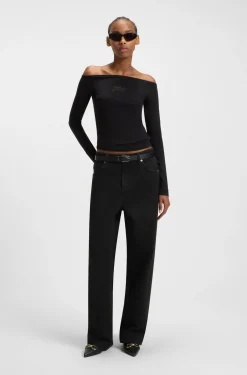 Relaxed-fit jeans in black denim