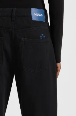 Relaxed-fit jeans in black denim