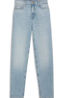 Relaxed-fit jeans in blue marble-effect denim