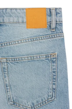 Relaxed-fit jeans in blue marble-effect denim