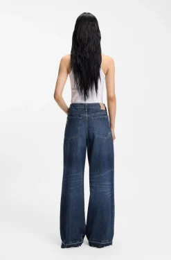 Relaxed-fit jeans in blue rigid denim