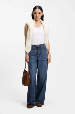 Relaxed-fit jeans in blue rigid denim