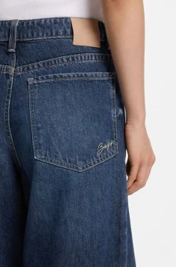 Relaxed-fit jeans in blue rigid denim