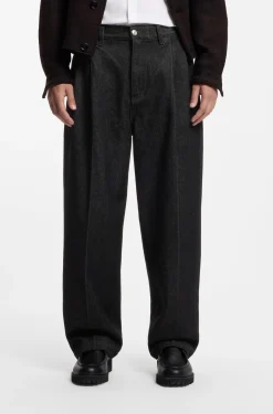 Relaxed-fit jeans in heavyweight black denim