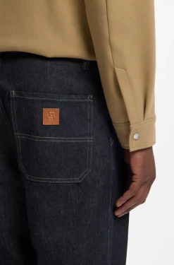 Relaxed-fit jeans in indigo stretch denim