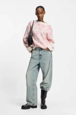 Relaxed-fit jeans in ocean-blue rigid denim