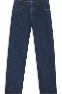 Relaxed-fit jeans in rinse-washed blue denim