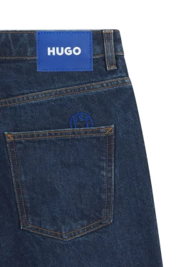 Relaxed-fit jeans in rinse-washed blue denim