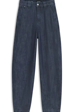 Relaxed-fit jeans in textured open-weave denim