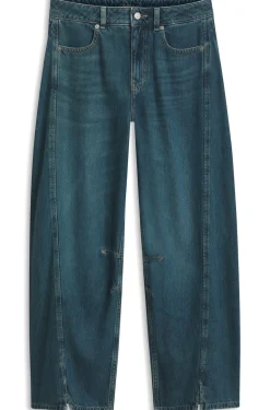 Relaxed-fit jeans with balloon leg and front slits