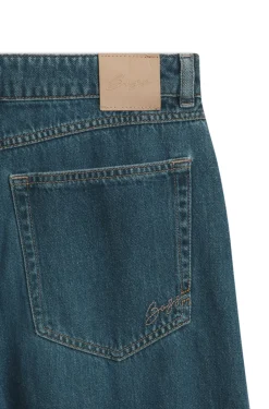 Relaxed-fit jeans with balloon leg and front slits