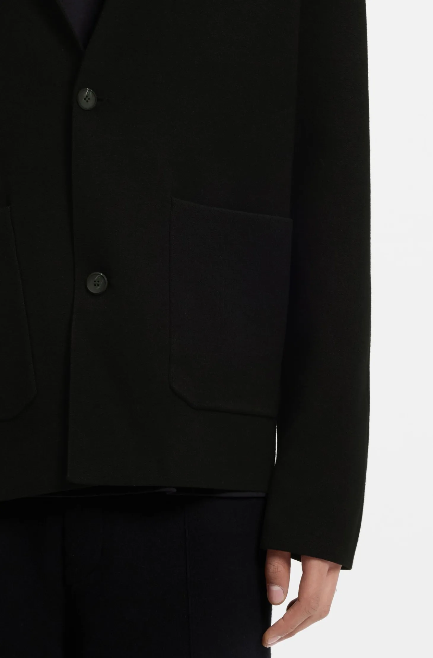 Relaxed-fit knitted jacket with patch pockets