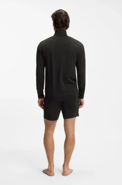 Relaxed-fit loungewear jacket in stretch cotton