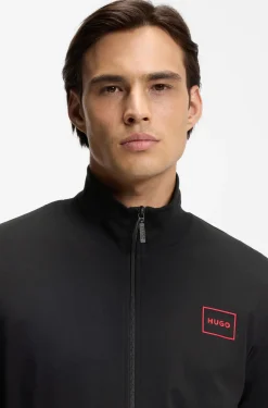 Relaxed-fit loungewear jacket in stretch cotton