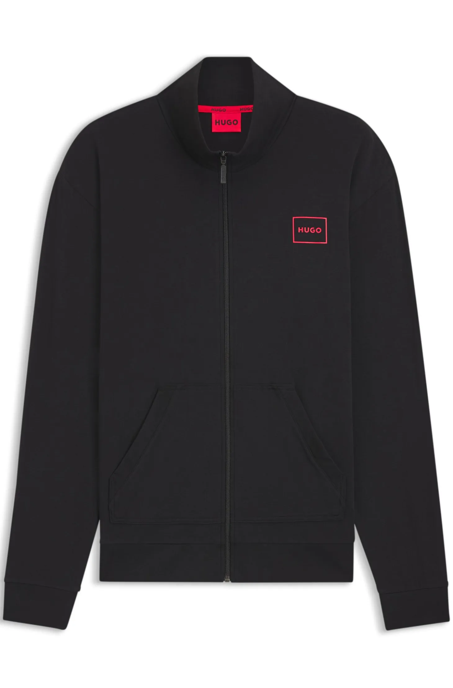 Relaxed-fit loungewear jacket in stretch cotton