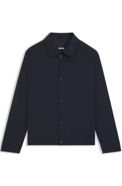 Relaxed-fit overshirt in a stretch-wool blend