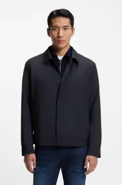 Relaxed-fit overshirt in a stretch-wool blend
