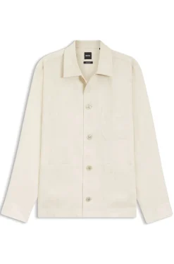 Relaxed-fit overshirt in Italian-made linen twill