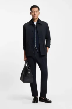 Relaxed-fit overshirt in performance-stretch fabric