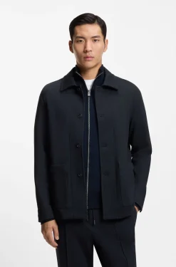 Relaxed-fit overshirt in performance-stretch fabric