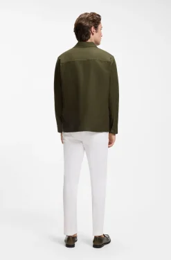Relaxed-fit overshirt in solid twill