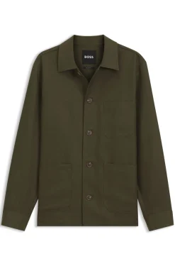 Relaxed-fit overshirt in solid twill