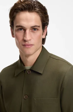 Relaxed-fit overshirt in solid twill