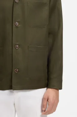 Relaxed-fit overshirt in solid twill