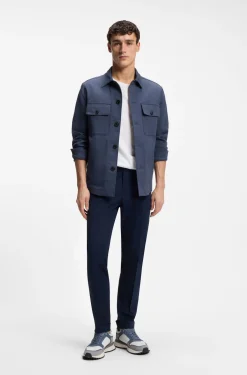 Relaxed-fit overshirt in stretch-cotton twill