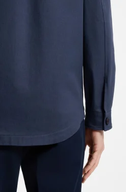 Relaxed-fit overshirt in stretch-cotton twill