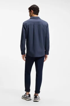 Relaxed-fit overshirt in stretch-cotton twill