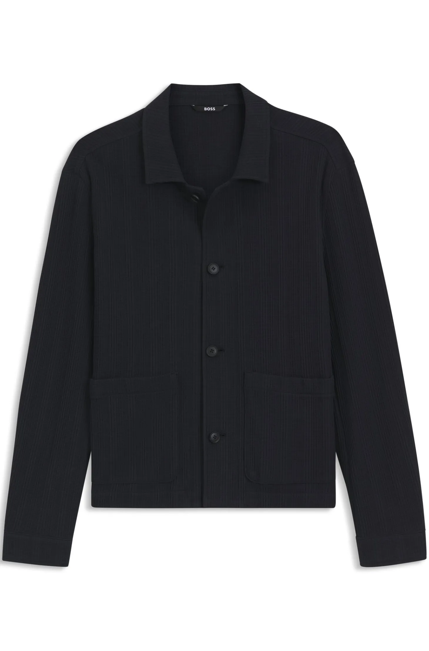 Relaxed-fit overshirt in striped cotton