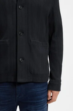 Relaxed-fit overshirt in striped cotton