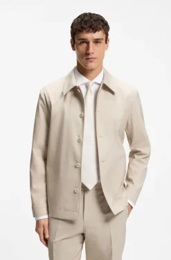 Relaxed-fit overshirt in three-layer fabric