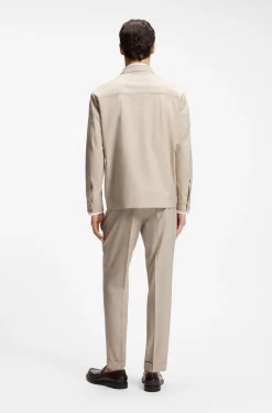 Relaxed-fit overshirt in three-layer fabric