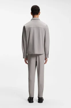 Relaxed-fit overshirt in waffle fabric