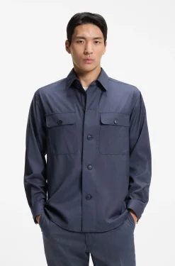 Relaxed-fit overshirt in washable AirWool