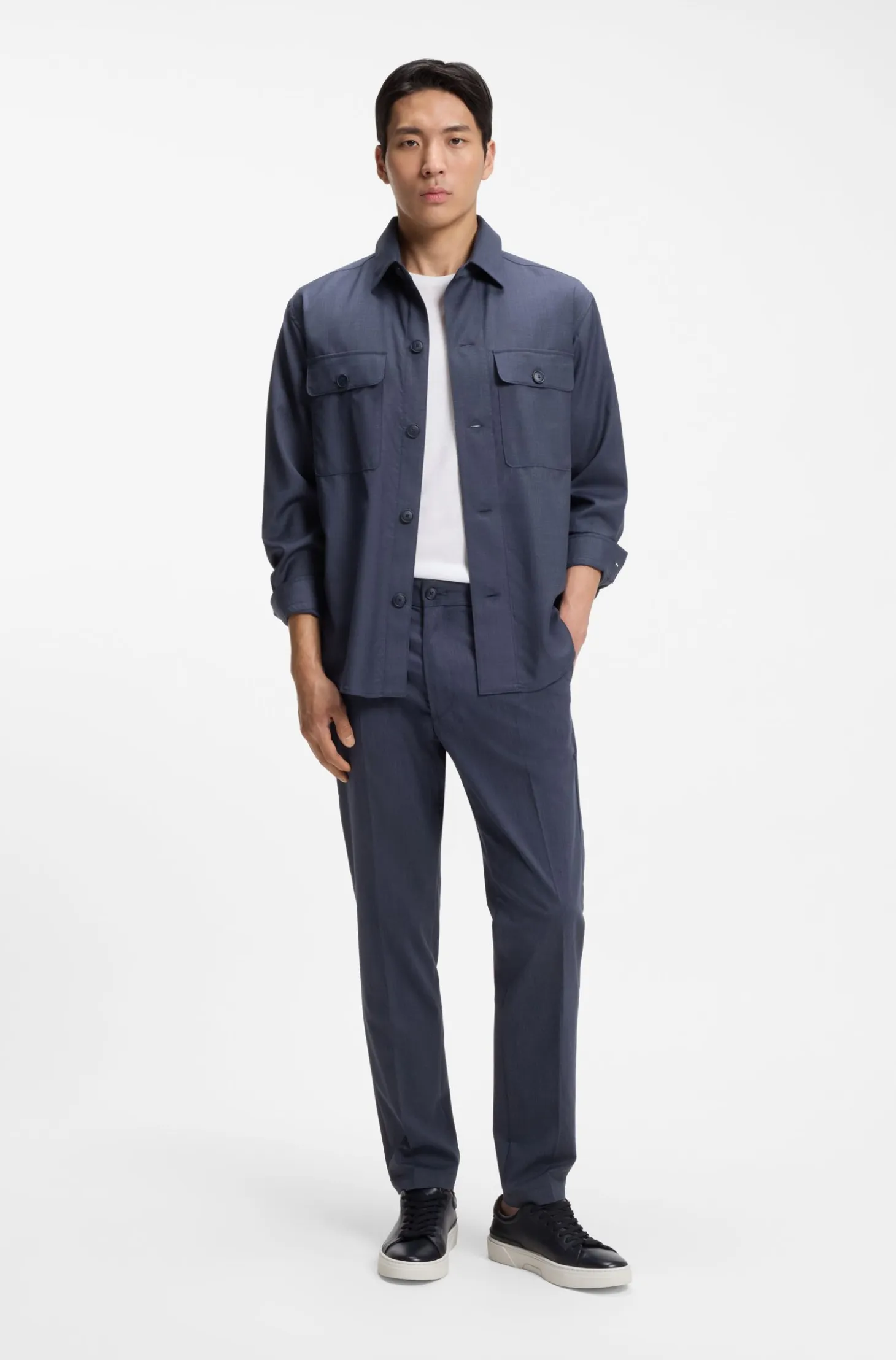 Relaxed-fit overshirt in washable AirWool