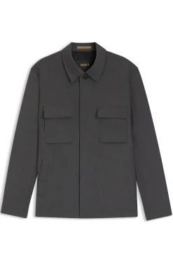 Relaxed-fit overshirt in water-repellent wool