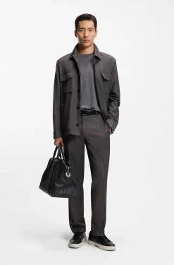 Relaxed-fit overshirt in water-repellent wool