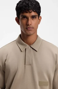 Relaxed-fit polo sweatshirt in French Terry
