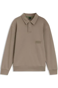 Relaxed-fit polo sweatshirt in French Terry