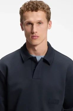 Relaxed-fit polo sweatshirt in French Terry